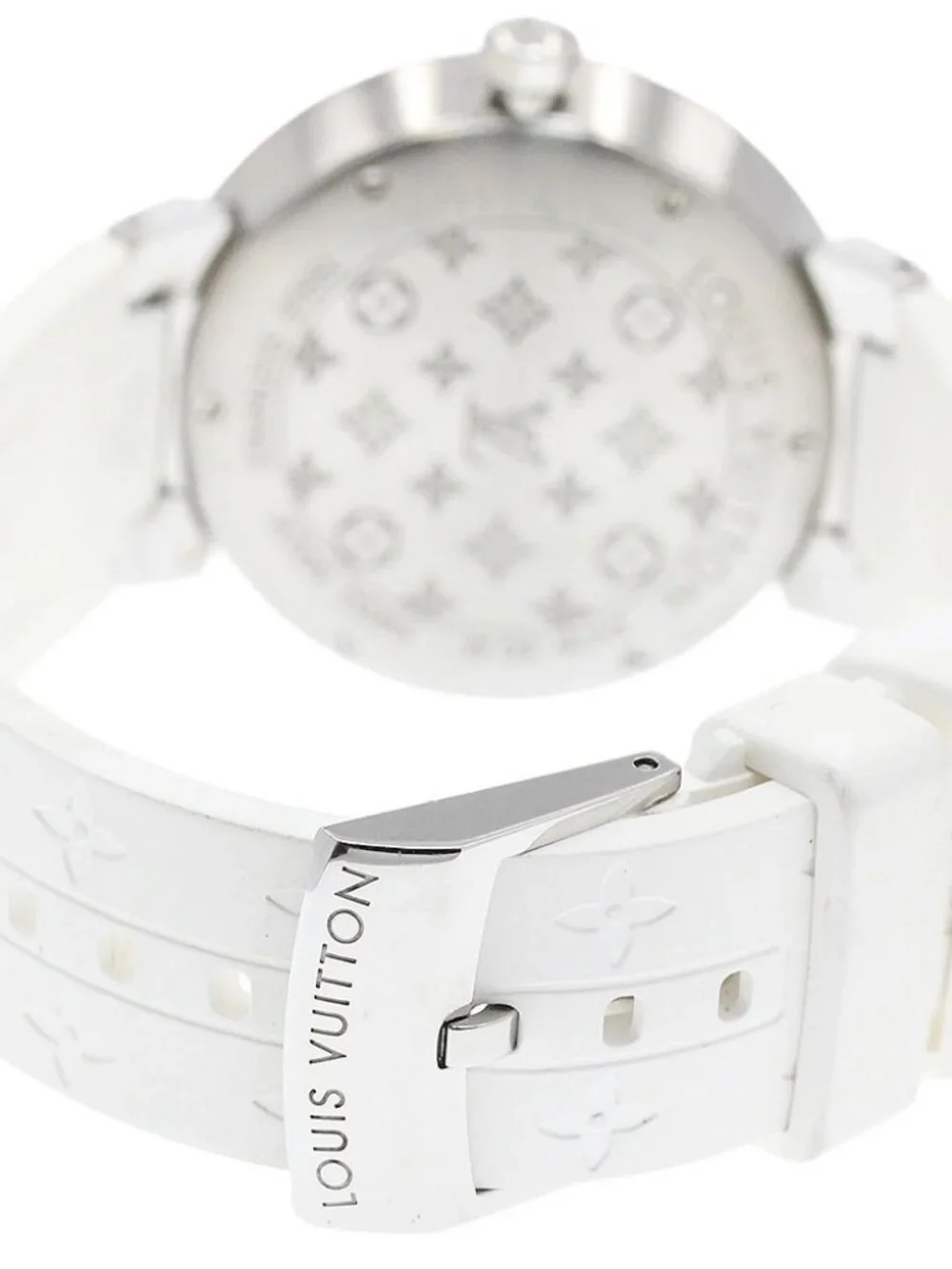 LOUIS VUITTON Tambour Slim MM Q13MJ 8P diamond Silver Dial Quartz Ladies_970655